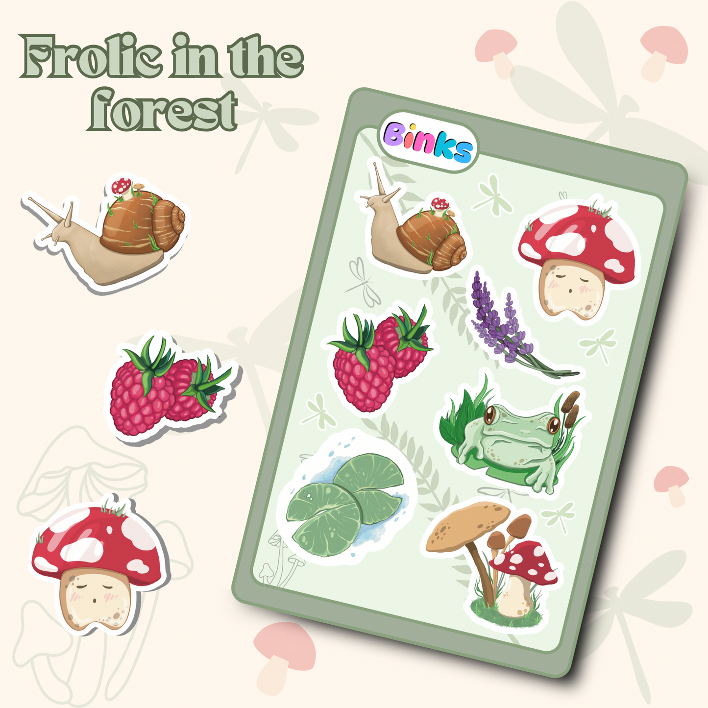 Frolic in the forest Sticker Sheet