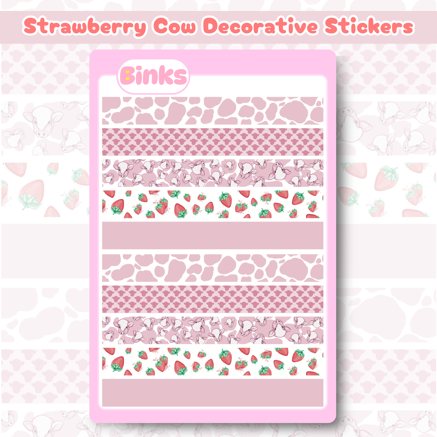 Strawberry Cow’s Decorative Sticker Sheet