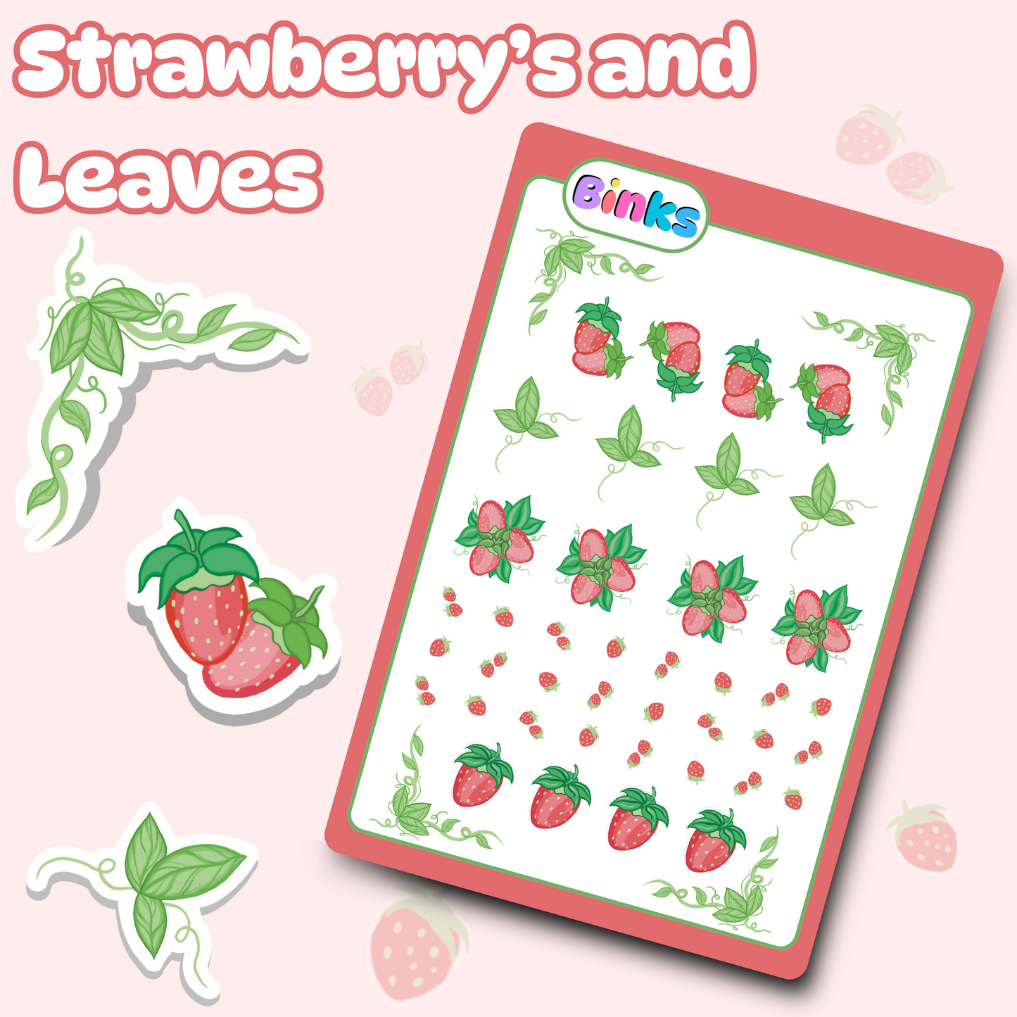 Strawberry Cow Sticker Sheet Bundle