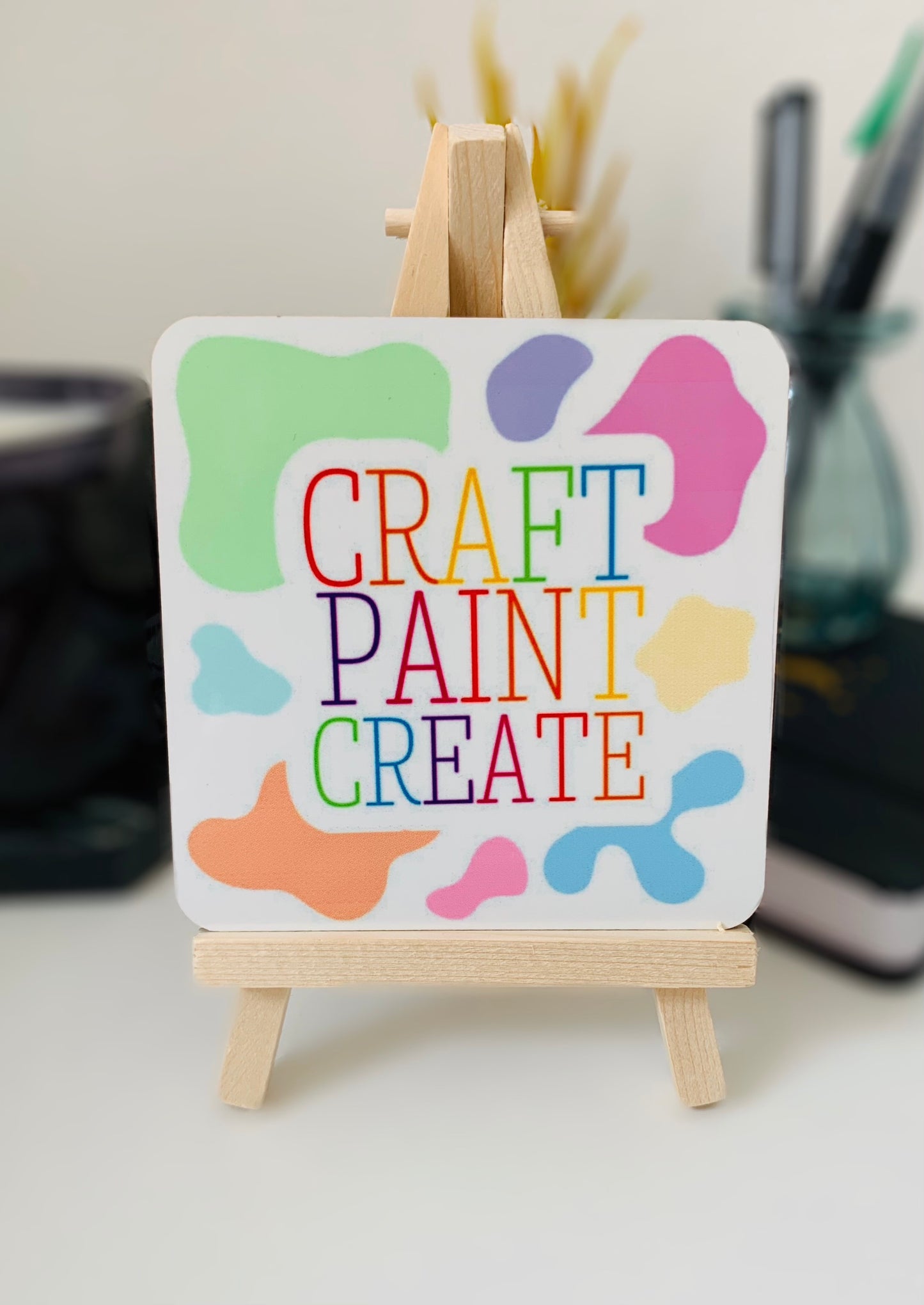 Craft Paint Create Rainbow Coaster