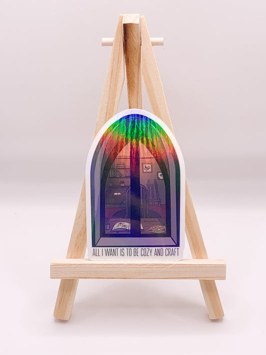 Cozy Craft-Holographic Dye Cut Sticker