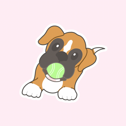 Boxer Puppy-Dye Cut Sticker