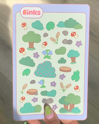 Forest foliage Sticker Sheet