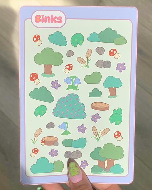 Forest foliage Sticker Sheet