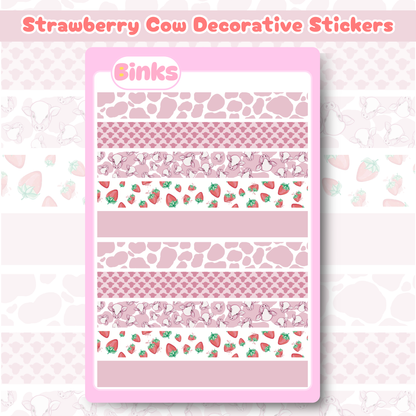 Strawberry Cow Sticker Sheet Bundle